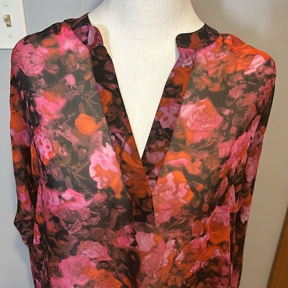 Steve Madden Hudson Chiffon Split-Neck top‎ size M BIN E - Picture 3 of 6